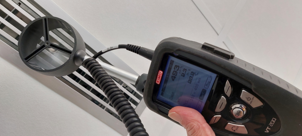 Controle de débit d'air sur un diffuseur de gainable climatisation