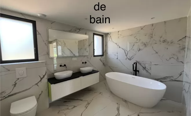 Bain baignoire en ilôt.